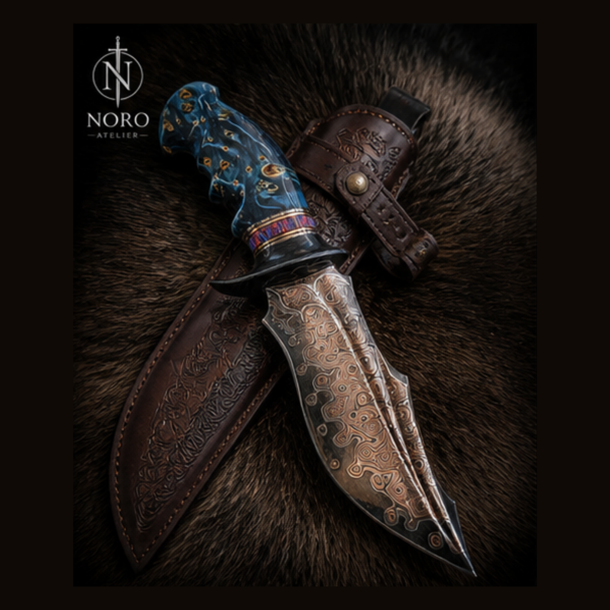 Azure Damascus Fang