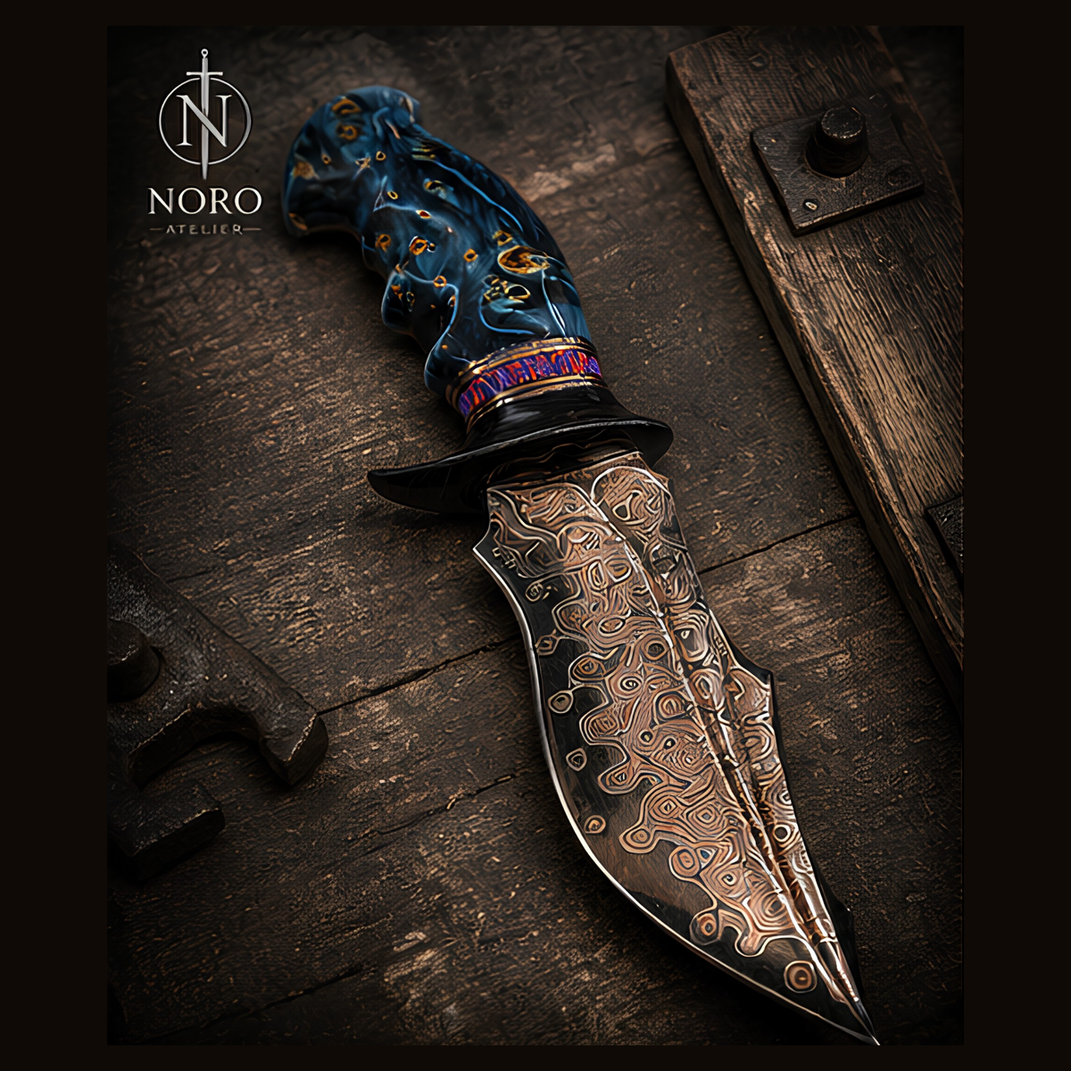 Azure Damascus Fang