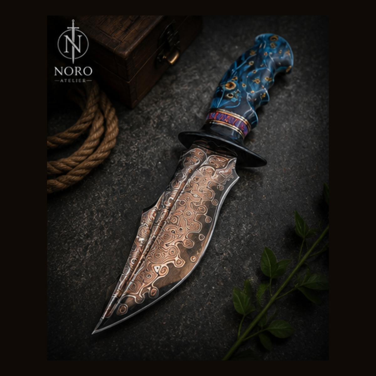 Azure Damascus Fang