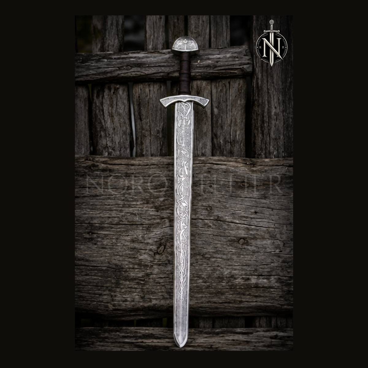 Engraved Medieval Knight Sword