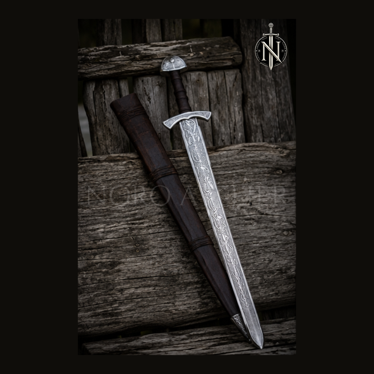 Engraved Medieval Knight Sword