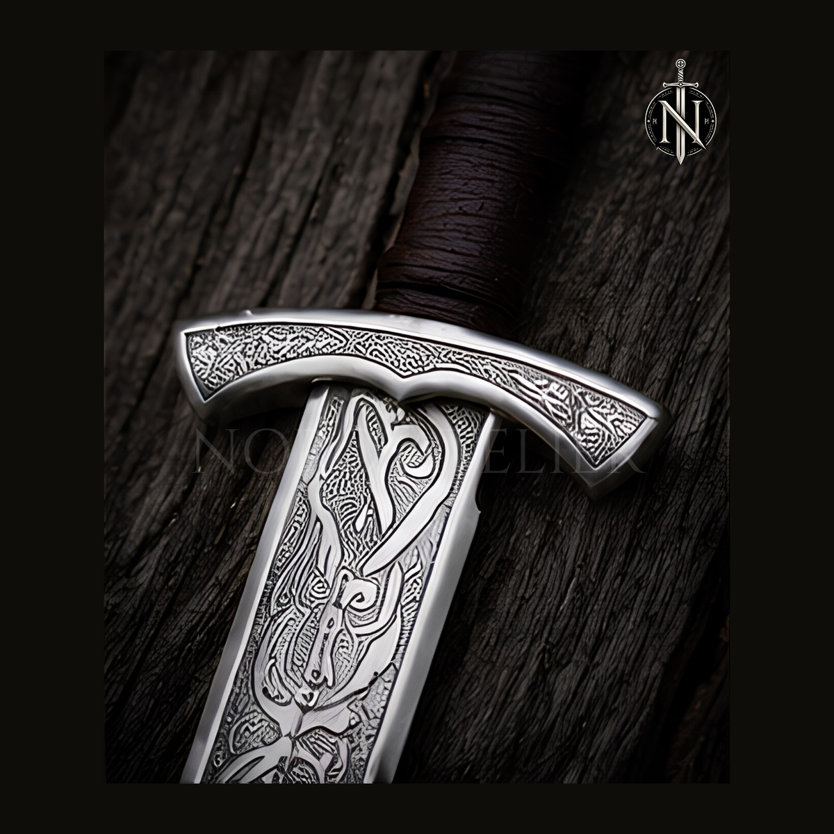 Engraved Medieval Knight Sword