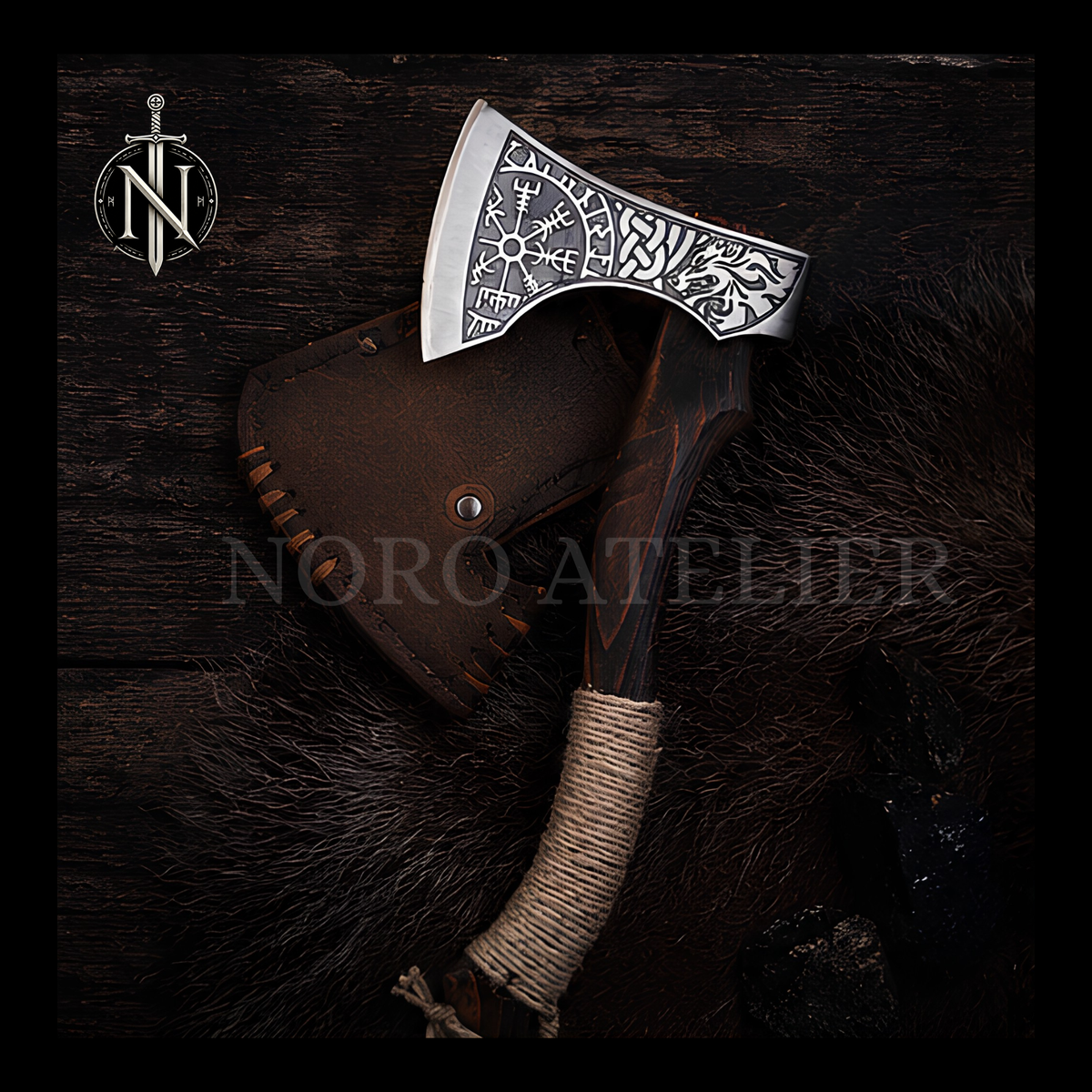 Ravenforged Axe – Hand Forged Carbon Steel Viking Axe