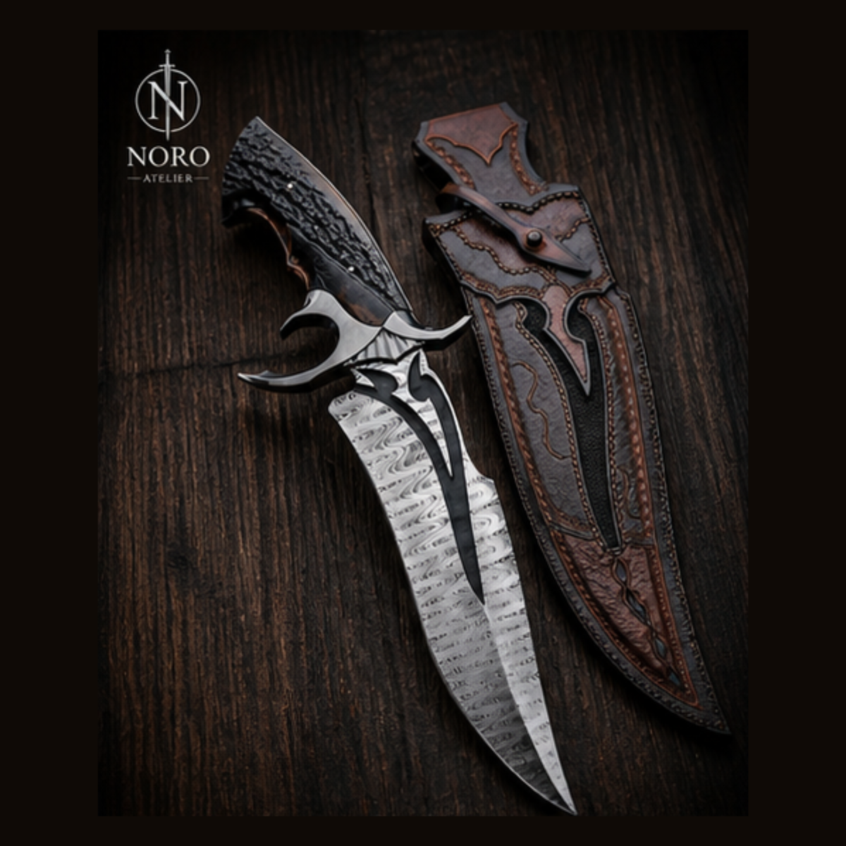Wyrmfang Damascus Knife