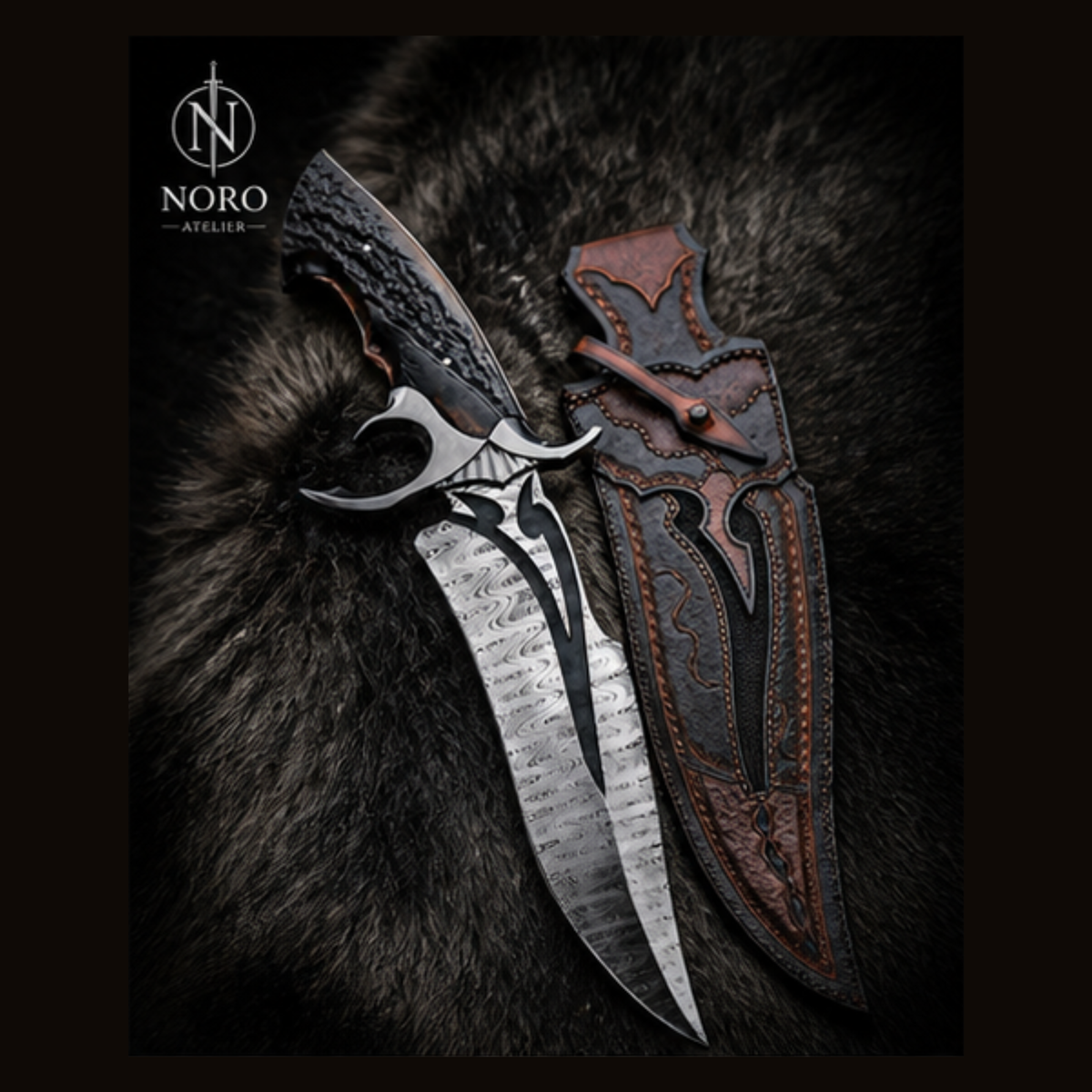 Wyrmfang Damascus Knife