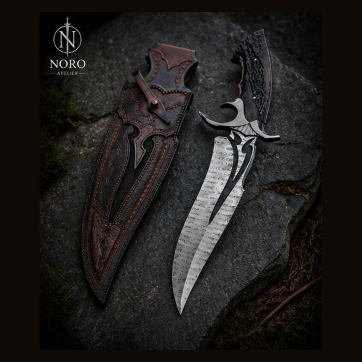 Wyrmfang Damascus Knife
