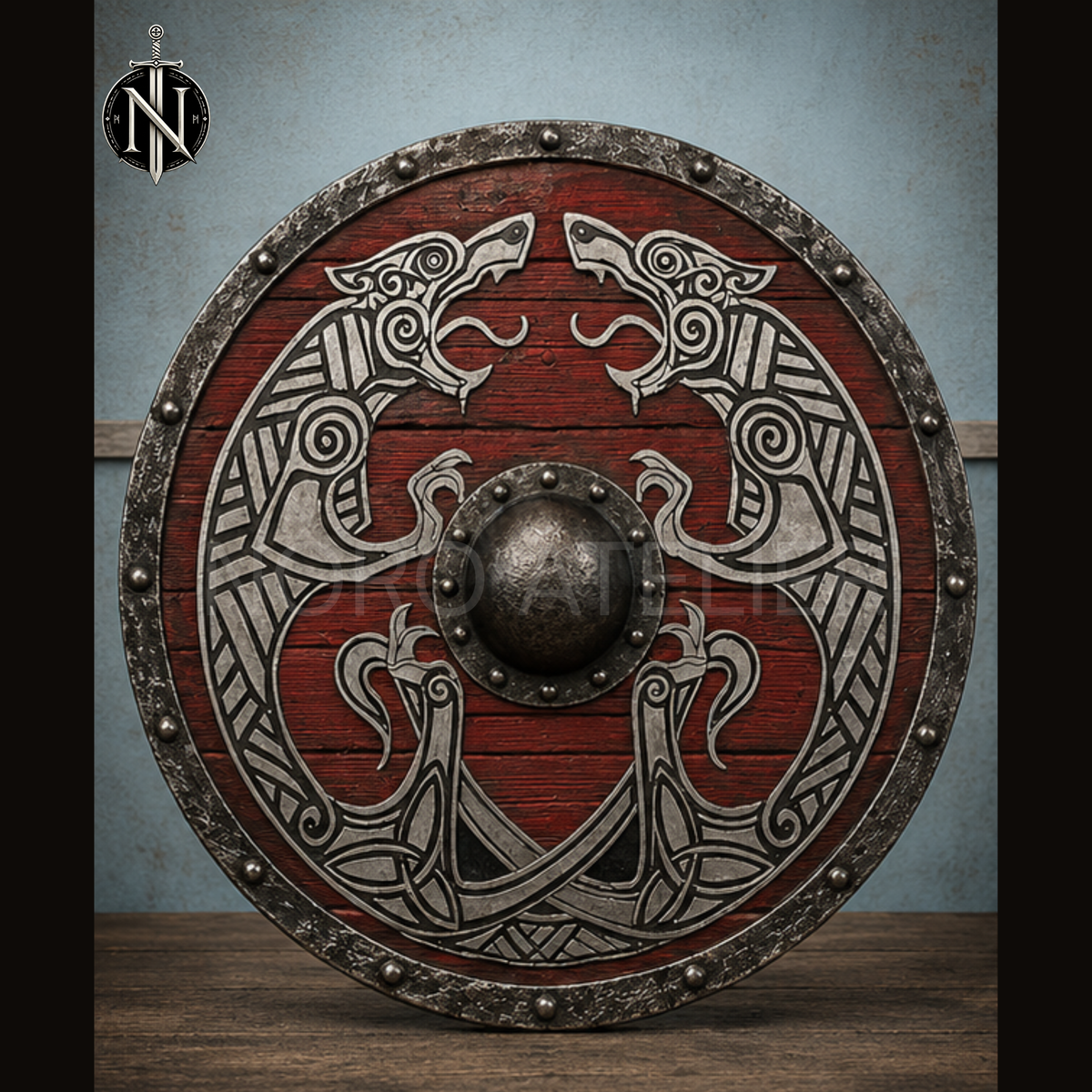 Ravenbound Twin Ravens Norse Shield