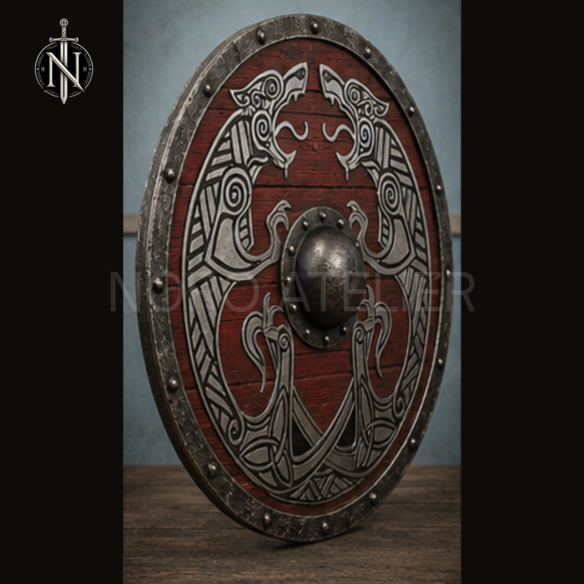 Ravenbound Twin Ravens Norse Shield