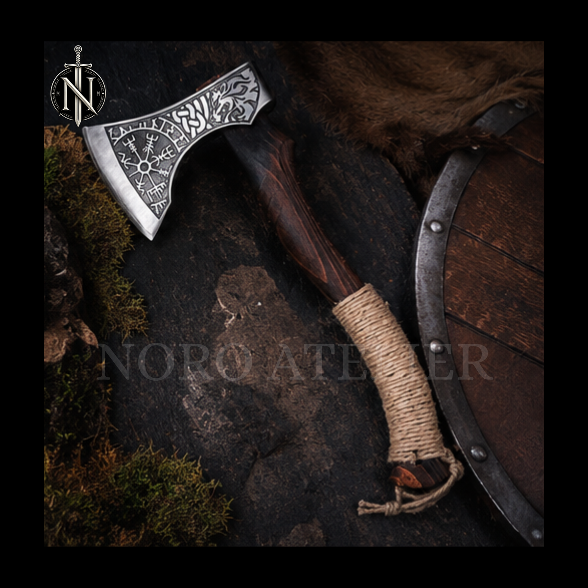 Ravenforged Axe – Hand Forged Carbon Steel Viking Axe