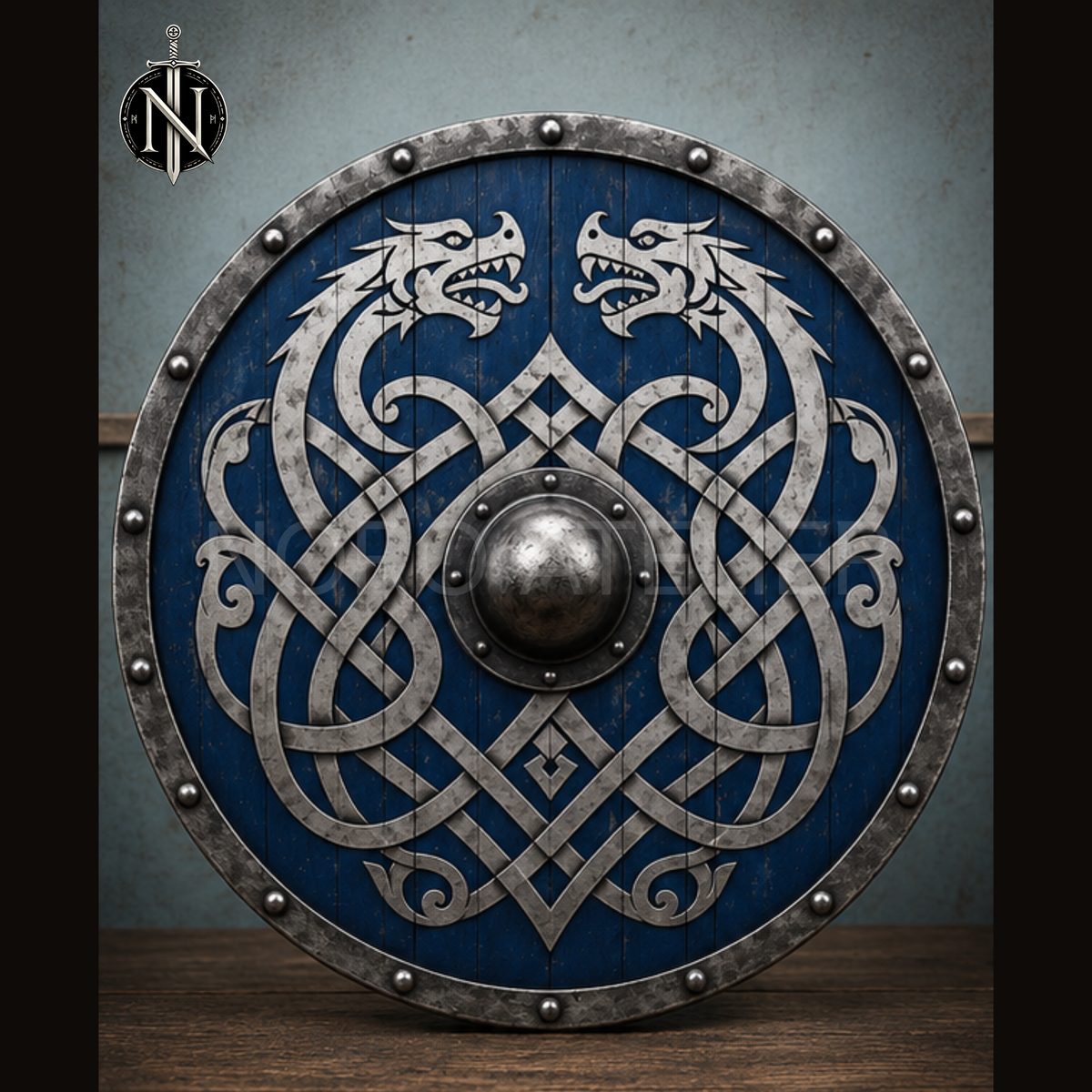 Frostfang Twin Dragon Norse Shield
