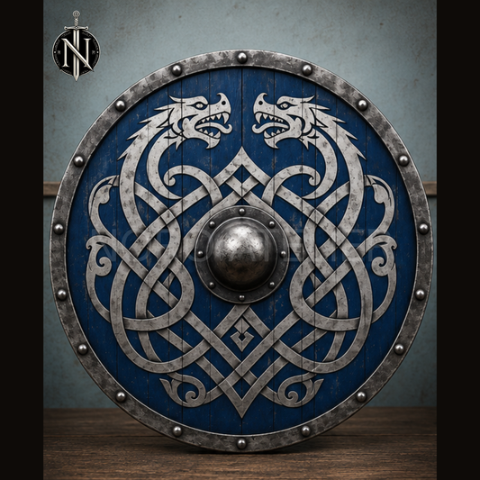 Frostfang Twin Dragon Norse Shield