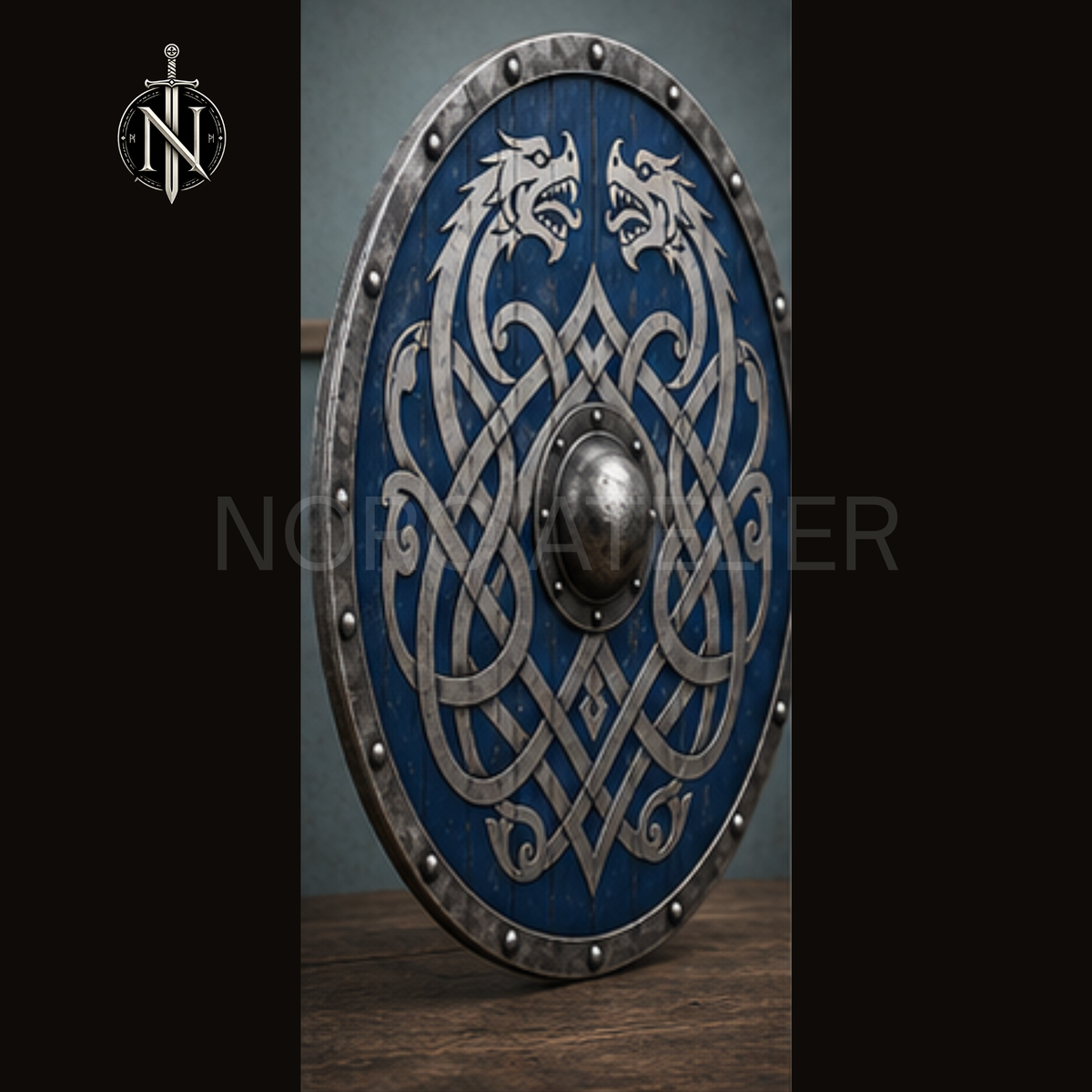 Frostfang Twin Dragon Norse Shield