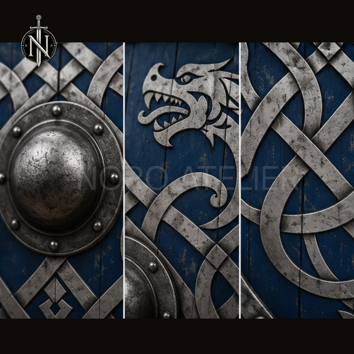 Frostfang Twin Dragon Norse Shield