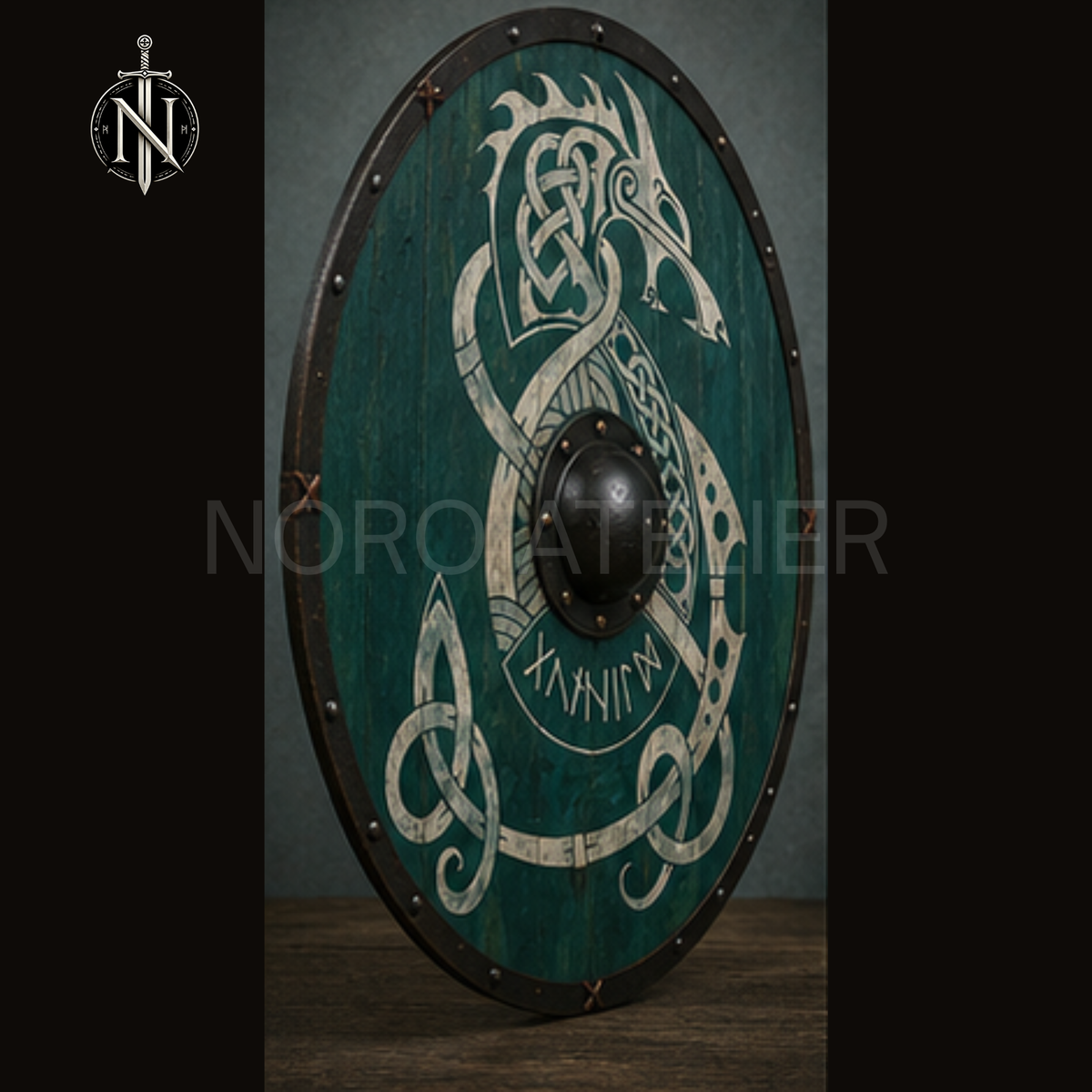 Jörmungandr Emerald Norse Shield
