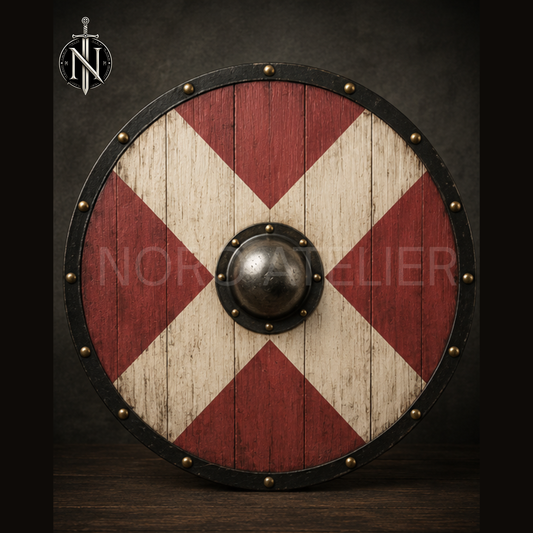 Crimson Cross Viking Shield